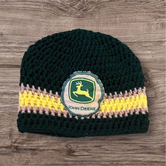 Other - Crocheted‎ John Deere Green Yellow Winter Toddler Hat